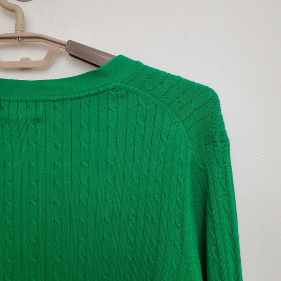 Tommy Hilfiger Pima Cotton cable knit style cardigan button front H - Picture 8 of 10